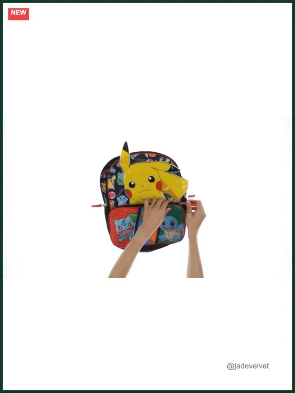 Pokemon 3D Pikachu Kids Backpack with Water Bottle Pockets Laptop School Bag -